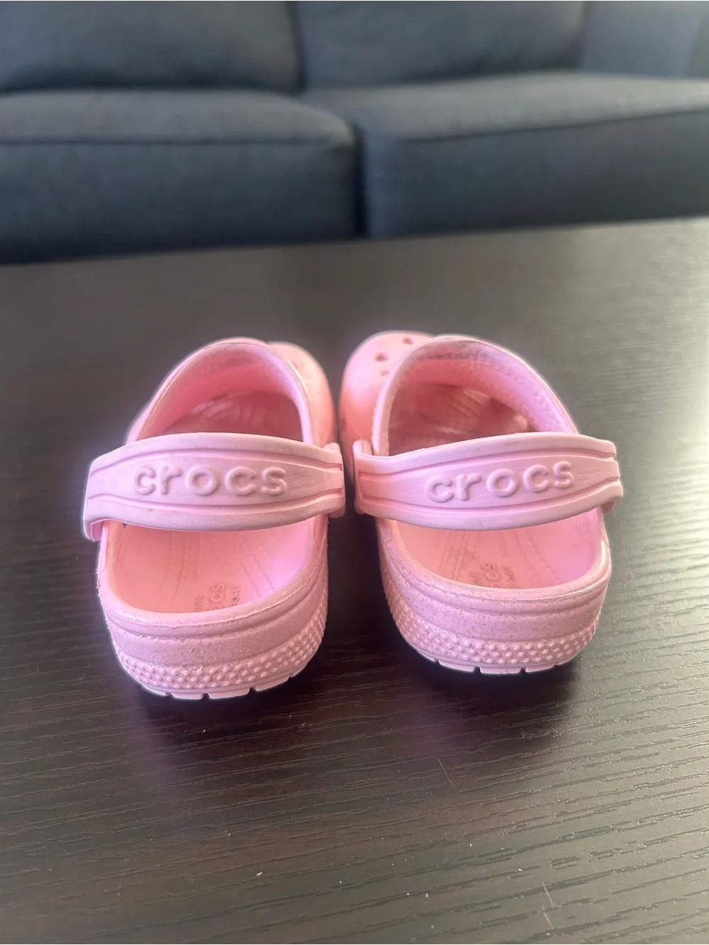 Crocs classic Kids Glitter Pink Clog Sandals with Heel Strap